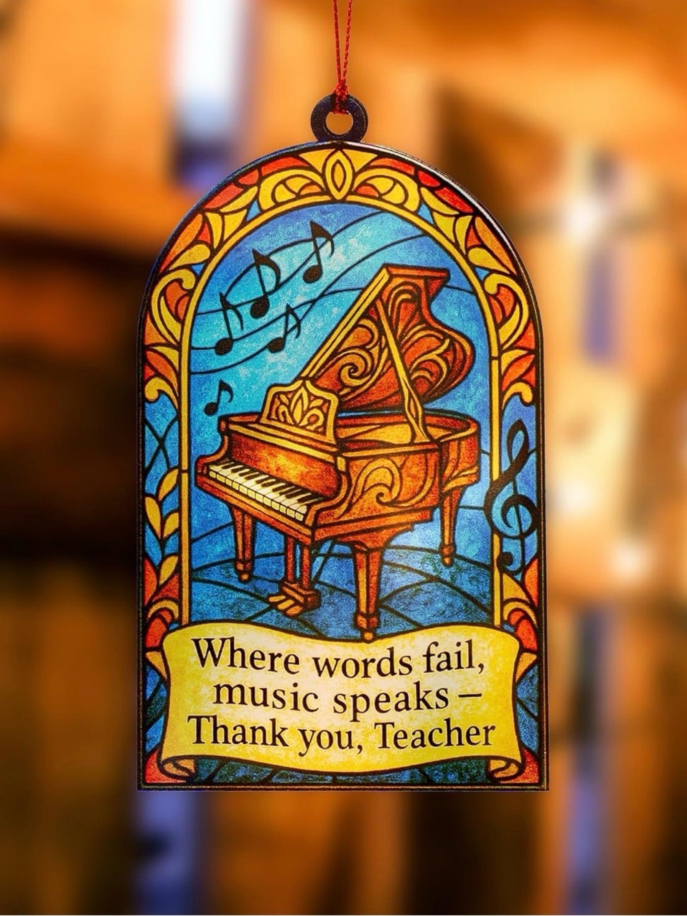 🎇Multi🎇Stained Glass Style Piano Ornament (2/$10)